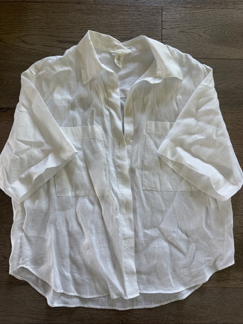 White linen Button-Up Shirt